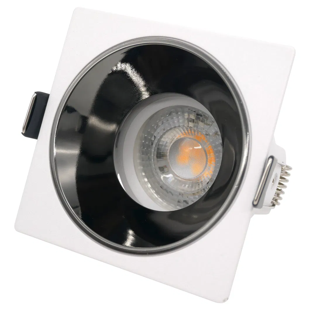 Aluminum LED Halogen Square Trumpet Recessed MR16 GU10 Reflector Spotlight Downlight Housing