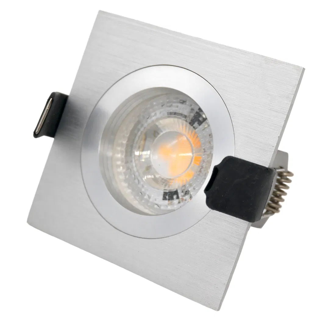 Aluminum MR16 GU10 LED Halogen Recessed Ceiling Light Frames Square Hotel Home Commercial Lighting Downlight Fixture Adjustable Tilt Spotlight