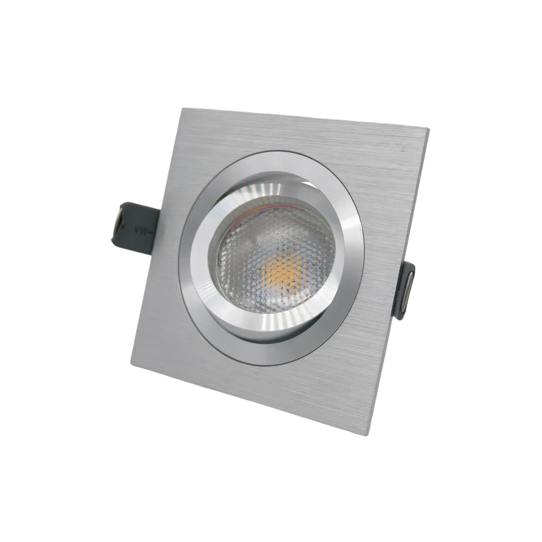 Aluminum MR16 GU10 LED Halogen Recessed Square Adjustable Spotlight Decorative Hotel Downlight Ceiling Light
