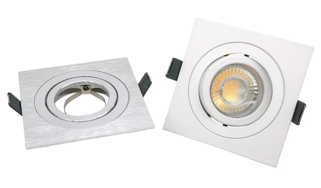 MR16 GU10 LED Halogen Recessed Interior-Lighting Ceiling Light Square Adjustable Spotlight Fixture Downlight