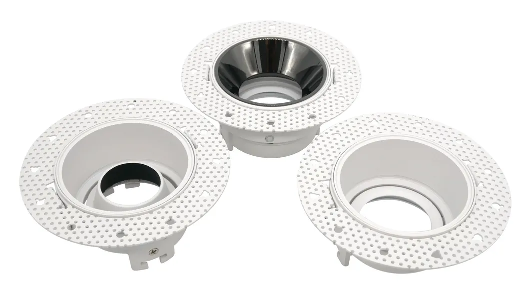 Aluminum MR16 GU10 LED Halogen Trumpet Recessed Reflector Borderless Spotlight Housing Ceiling Light