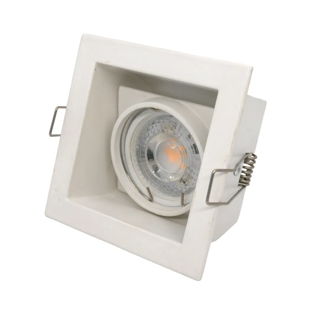 Aluminum MR16 GU10 LED Halogen Square Downlight Fixture Recessed Adjustable Frames Ceiling Light Spotlight