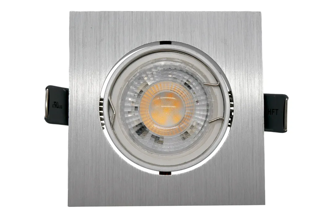 Aluminum LED Halogen MR16 GU10 Recessed Ceiling Light Fitting Square Housing Hotel Home Commercial Lighting Downlight Fixture Frame Adjustable Tilt Spotlight