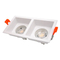 Aluminum MR16 GU10 LED Halogen Recessed Square 3-Head Ceiling Downlight Fixture Spotlight