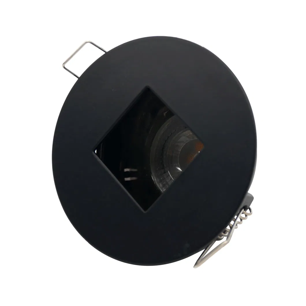 Aluminum LED Halogen Round Square Trumpet Recessed MR16 GU10 Spotlight Downlight Housing