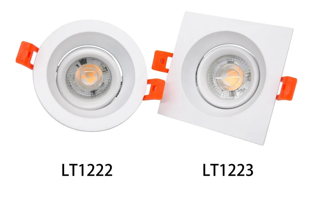 Aluminum MR16 GU10 LED Halogen Trumpet Square Decorative Hotel Home Commercial Lighting Downlight Fixture Recessed Ceiling Light Adjustable Spotlight