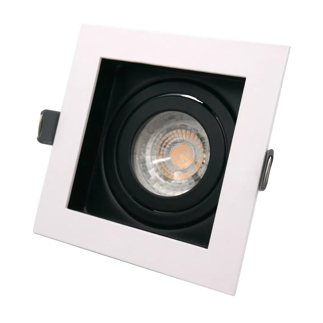 Aluminum MR16 GU10 LED Halogen Ceiling Light Square Commercial Indoor Lighting Recessed Downlight Fixture Adjustable Tilt Spotlight