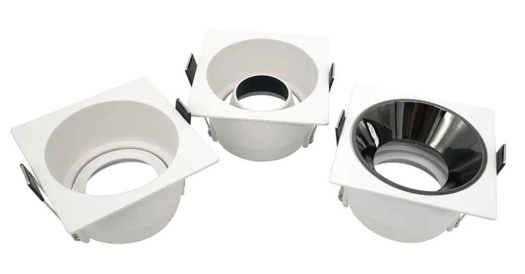 Aluminum LED Halogen Square Trumpet Recessed MR16 GU10 Interior-Lighting Spotlight Ceiling Light Housing