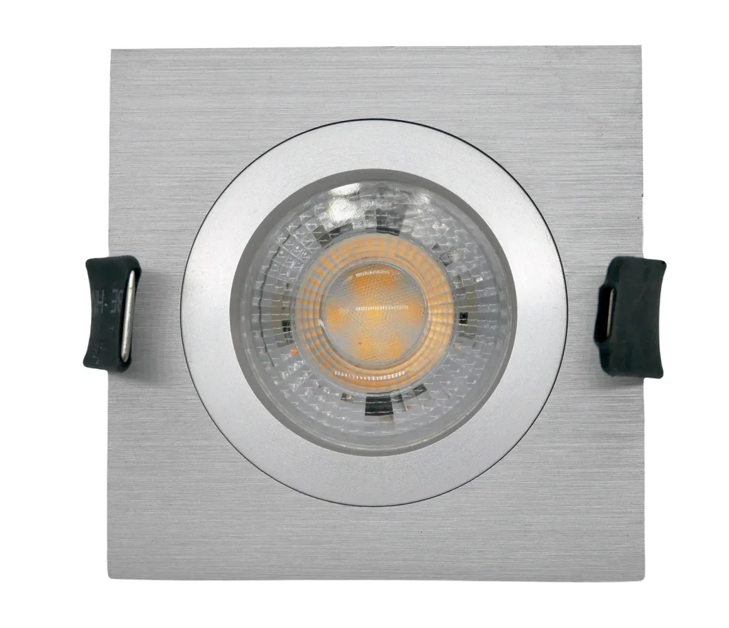 Aluminum MR16 GU10 LED Halogen Recessed Ceiling Light Frames Square Hotel Home Commercial Lighting Downlight Fixture Adjustable Tilt Spotlight