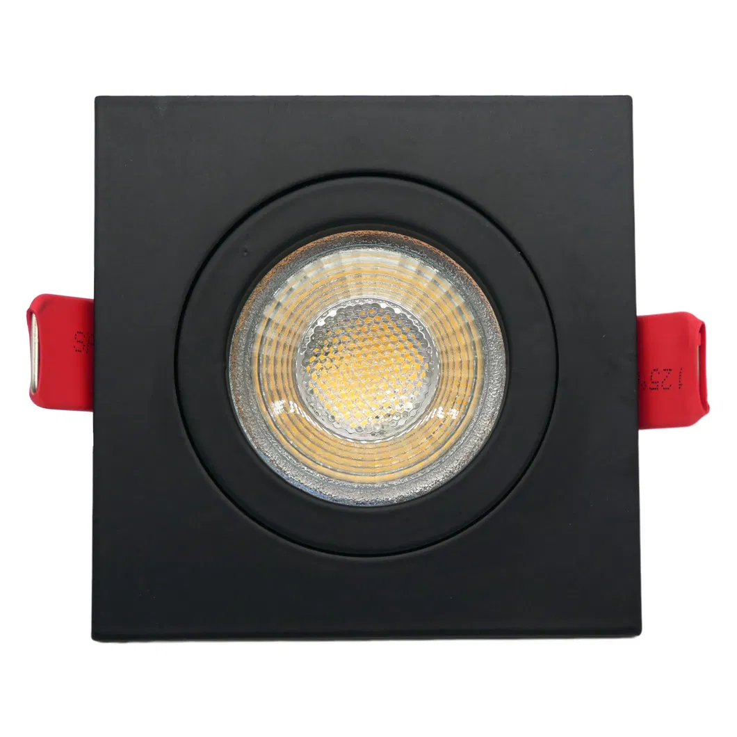 Aluminum MR16 GU10 LED Halogen Spotlight Fixture Recessed Ceiling Light Square Decorative Hotel Home Commercial Lighting Downlight
