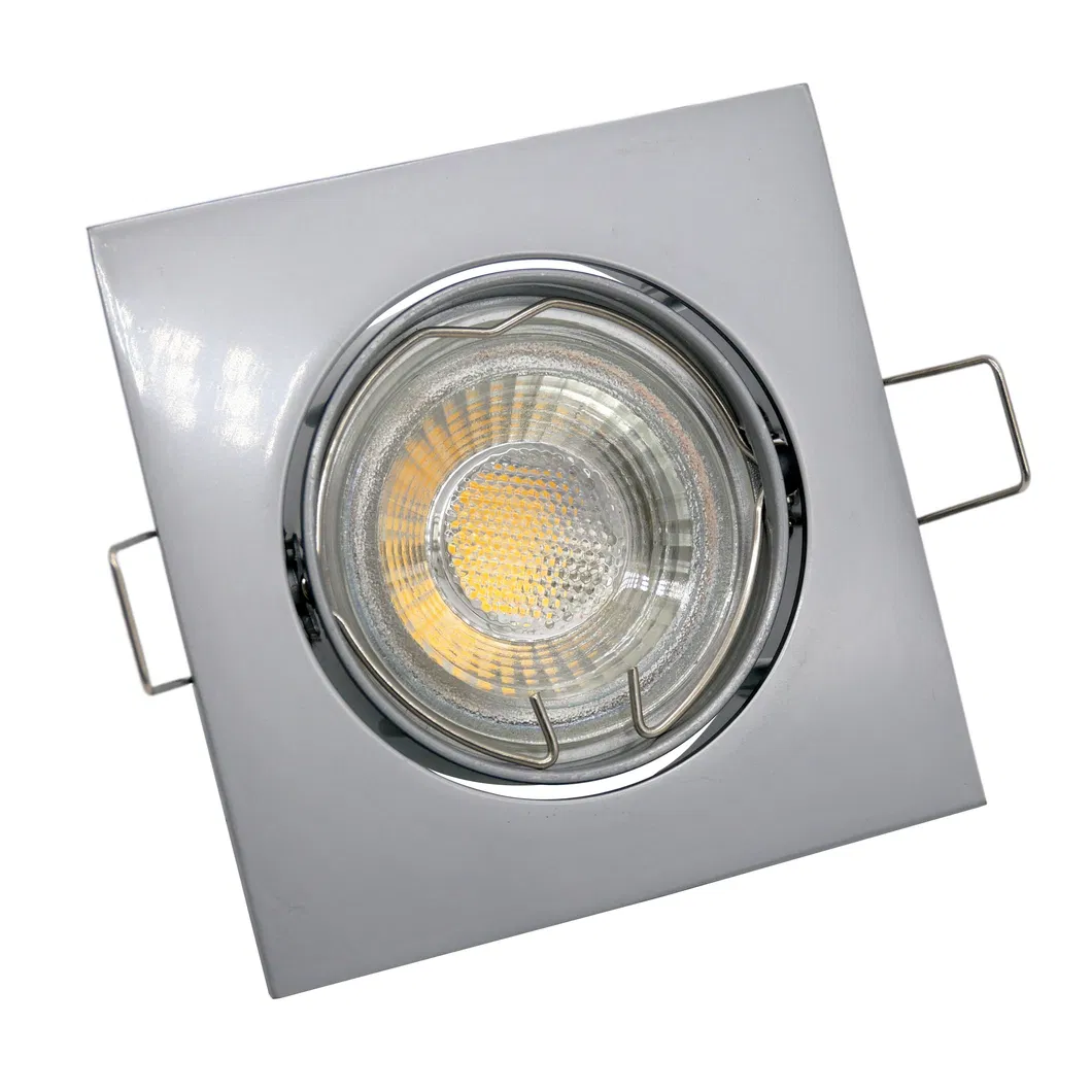 MR16 GU10 LED Halogen Square Downlight Fixture Recessed Ceiling Light Adjustable Spotlight with Aluminum