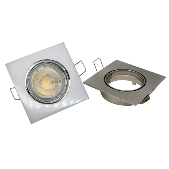 MR16 GU10 LED Halogen Square Downlight Fixture Recessed Ceiling Light Adjustable Spotlight with Aluminum