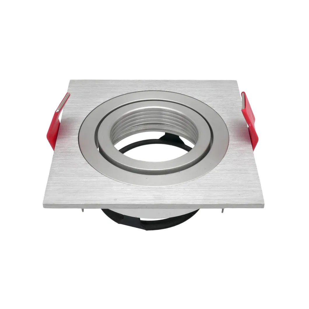 Lathe Aluminum MR16 GU10 LED Halogen Recessed Ceiling Light Adjustable Downlight Fixture Spotlight