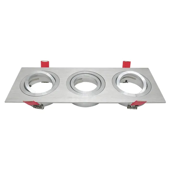 MR16 GU10 LED Halogen Recessed Square 3-Head Adjustable Ceiling Downlight Fixture Spotlight with Aluminum
