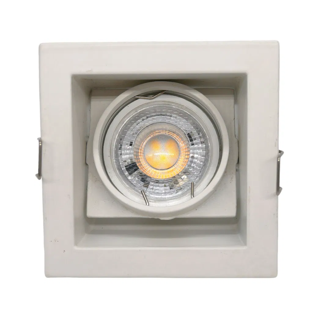 Aluminum MR16 GU10 LED Halogen Square Downlight Fixture Recessed Adjustable Frames Ceiling Light Spotlight