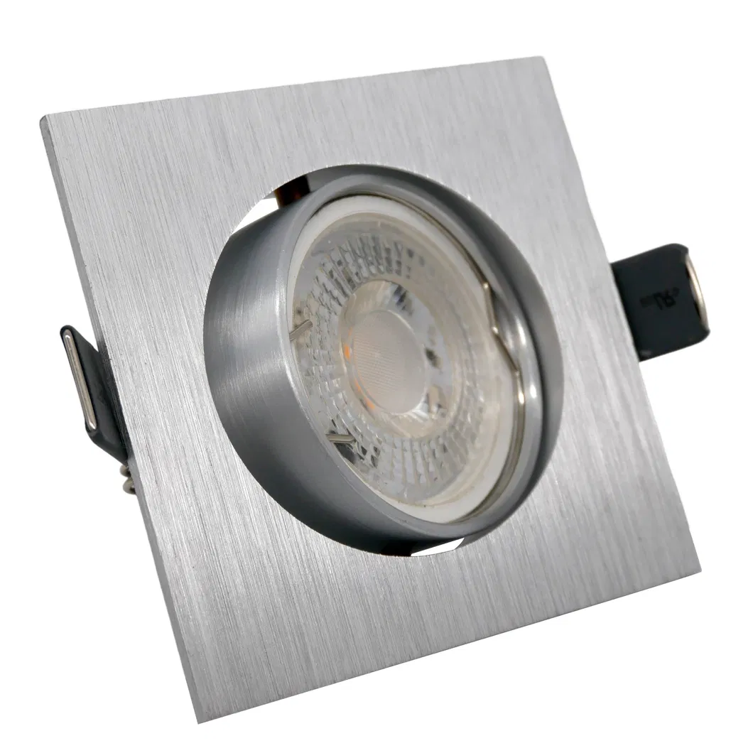 Aluminum LED Halogen MR16 GU10 Recessed Ceiling Light Fitting Square Housing Hotel Home Commercial Lighting Downlight Fixture Frame Adjustable Tilt Spotlight