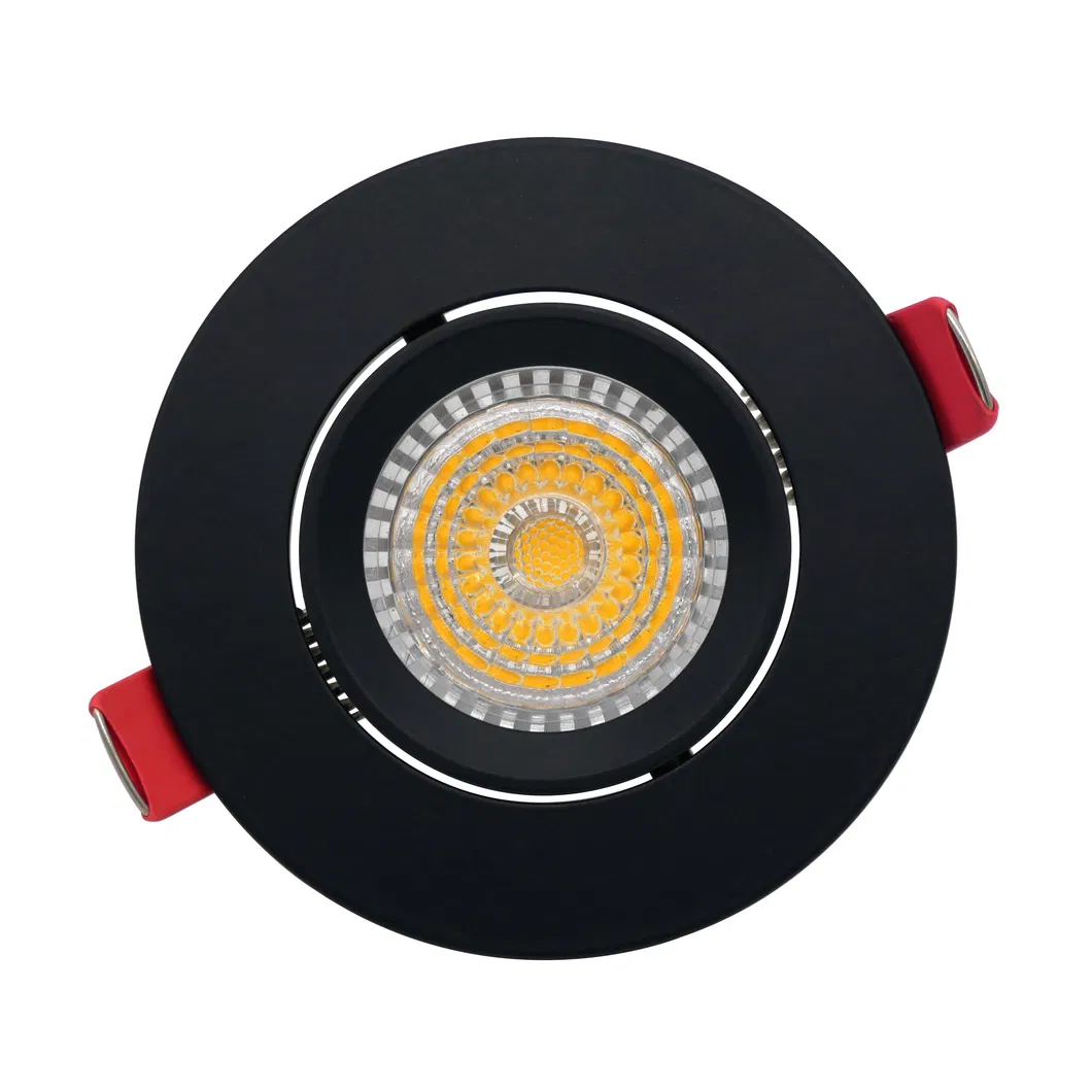Aluminum LED Halogen MR16 GU10 Recessed Ceiling Light Round Interior-Lighting Downlight Fixture Frame Adjustable Tilt 90mm Spotlight