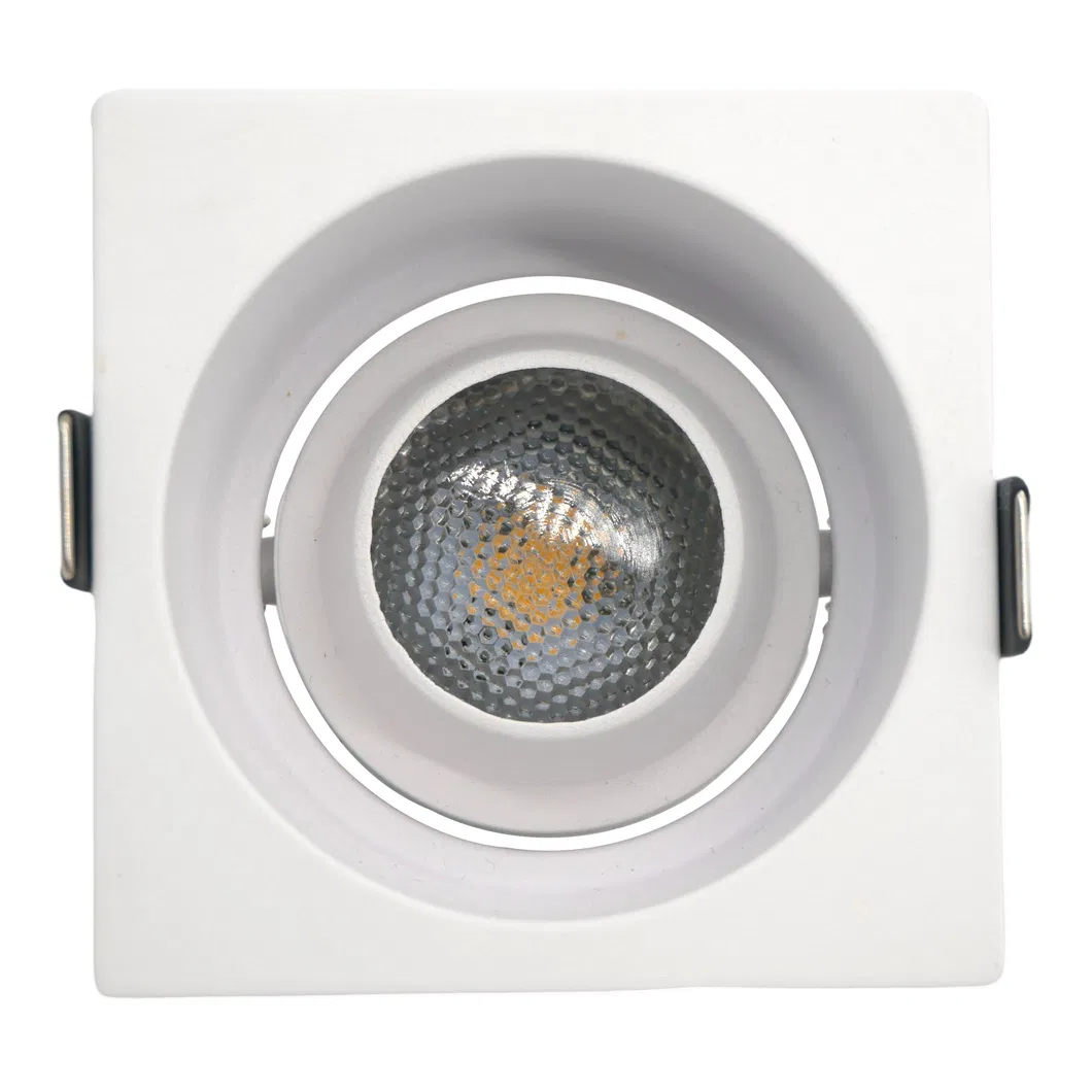 Aluminum MR16 GU10 LED Halogen Recessed Ceiling Light Trumpet Square Commercial Lighting Downlight Fixture Adjustable Spotlight