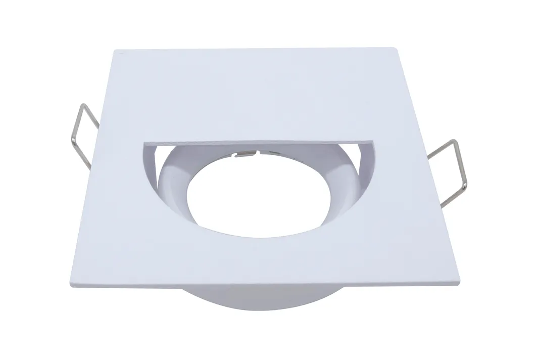 Aluminum MR16 GU10 LED Halogen Square Decorative Hotel Home Commercial Lighting Downlight Fixture Recessed Ceiling Light Adjustable Tilt Semicircle Spotlight