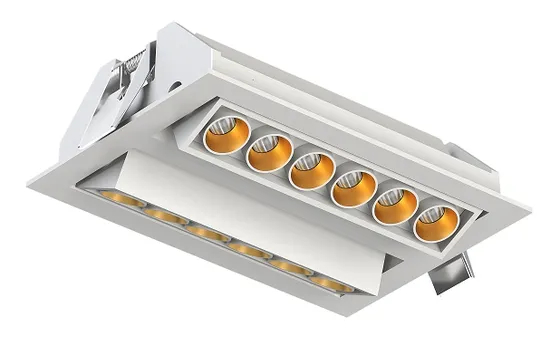Double-Head Rectangle Fixture Grille Interior Lighting Adjustable Downlight Linear LED Light
