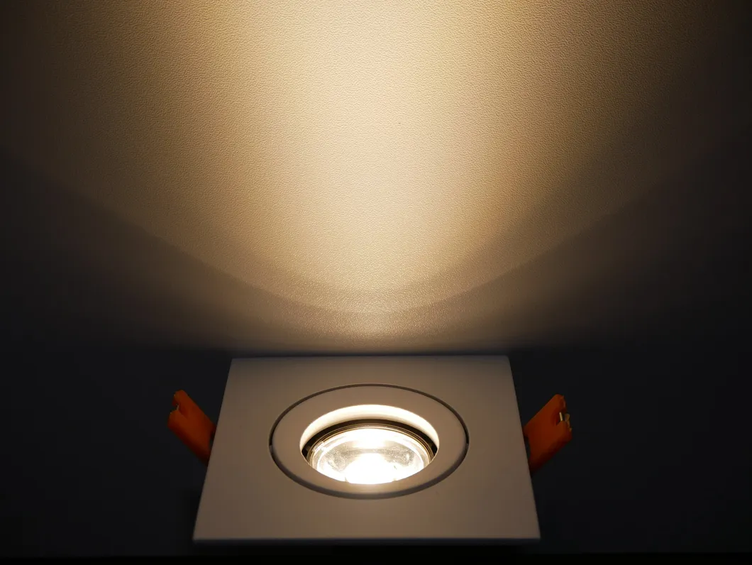 Aluminum MR16 GU10 LED Halogen Square Hotel Commercial Lighting Downlight Fixture Recessed Ceiling Light Adjustable Tilt Spotlight