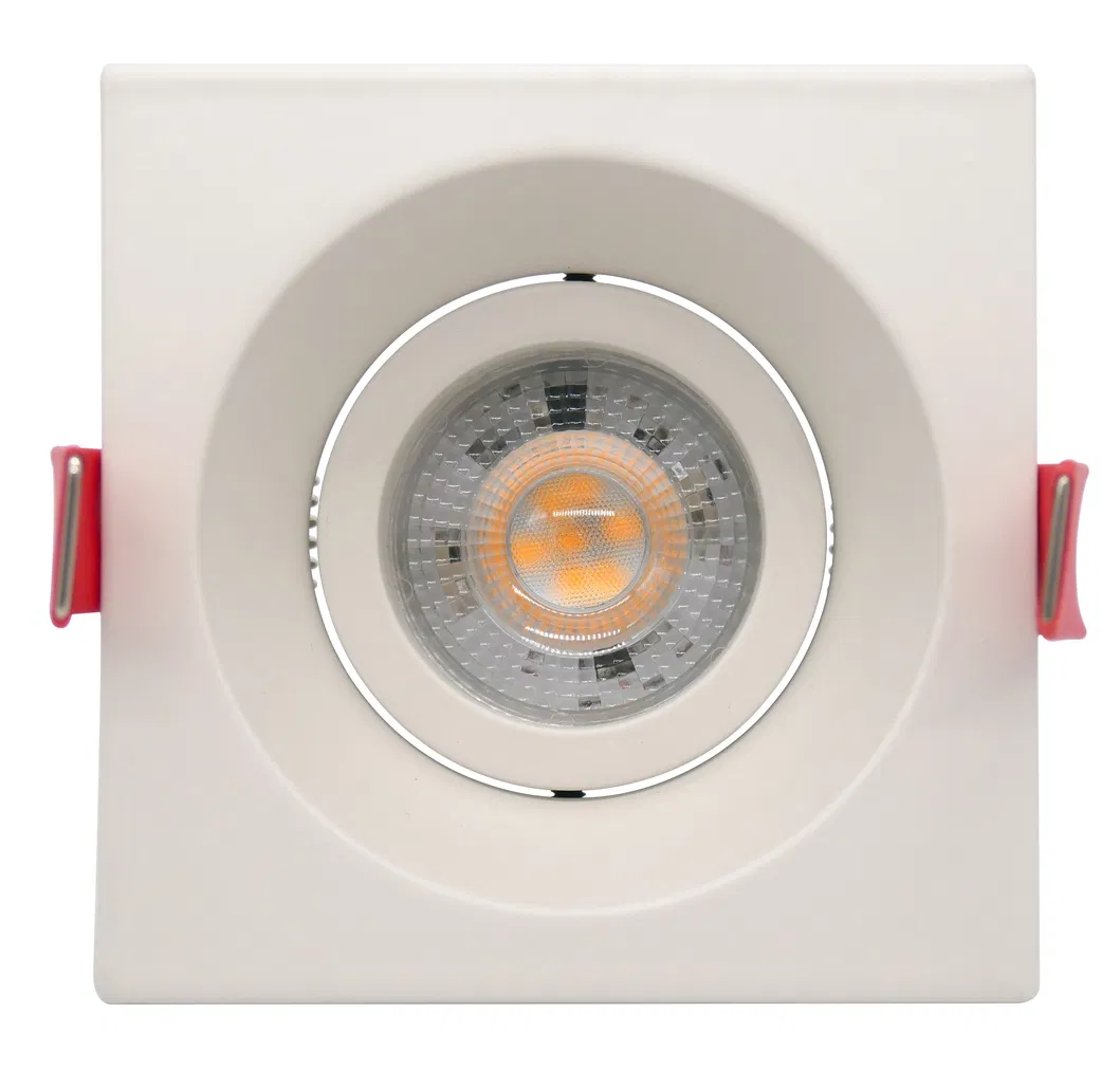 MR16 GU10 Aluminum LED Halogen Recessed Ceiling Light Fitting Square Hotel Home Lighting Downlight Fixture Frame Adjustable Tilt Spotlight