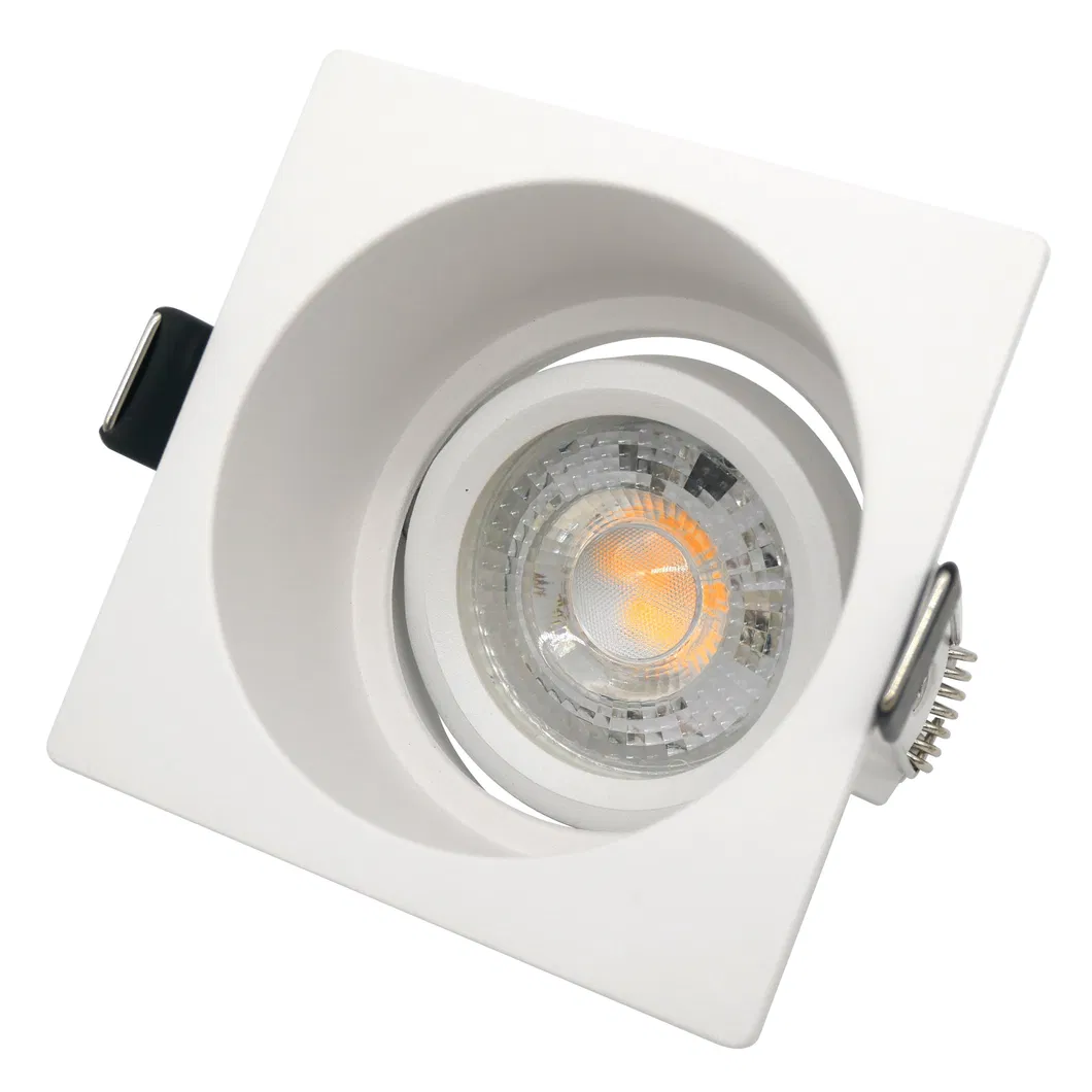 LED Light Halogen Square Trumpet Recessed MR16 GU10 Spotlight Interior-Lighting Ceiling Light Housing with Aluminum