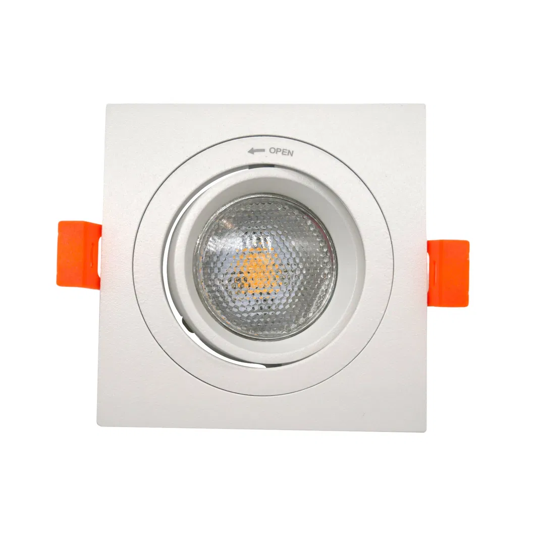 Aluminum MR16 GU10 LED Halogen Recessed Square Adjustable Spotlight Decorative Hotel Fixture Downlight Ceiling Light