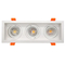 Aluminum MR16 GU10 LED Halogen Recessed Square 3-Head Adjustable Ceiling Downlight Fixture Spotlight