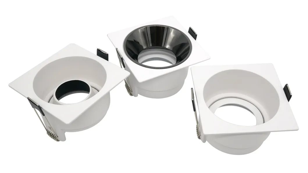 Aluminum LED Halogen Square Trumpet Recessed MR16 GU10 Interior-Lighting Spotlight Ceiling Light Housing
