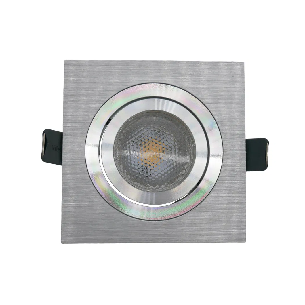 Aluminum MR16 GU10 LED Halogen Recessed Square Adjustable Spotlight Decorative Hotel Downlight Ceiling Light