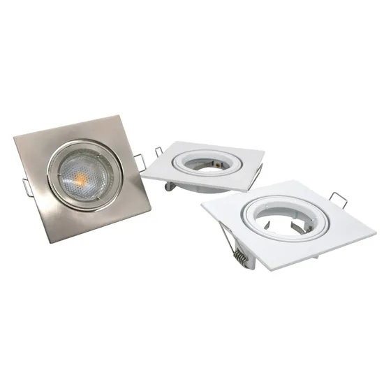 Aluminum MR16 GU10 LED Light Halogen Ceiling Light Commercial Indoor Recessed Downlight Fixture Adjustable Tilt Square Spotlight