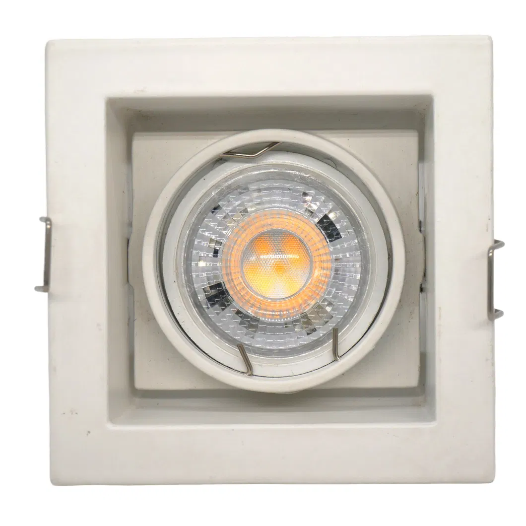 Aluminum MR16 GU10 LED Halogen Square Downlight Fixture Recessed Adjustable Frames Ceiling Light Spotlight