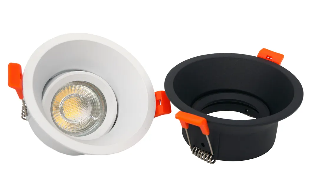 Aluminum MR16 GU10 LED Halogen Trumpet Round Decorative Hotel Commercial Downlight Fixture Recessed Ceiling Light Adjustable Spotlight