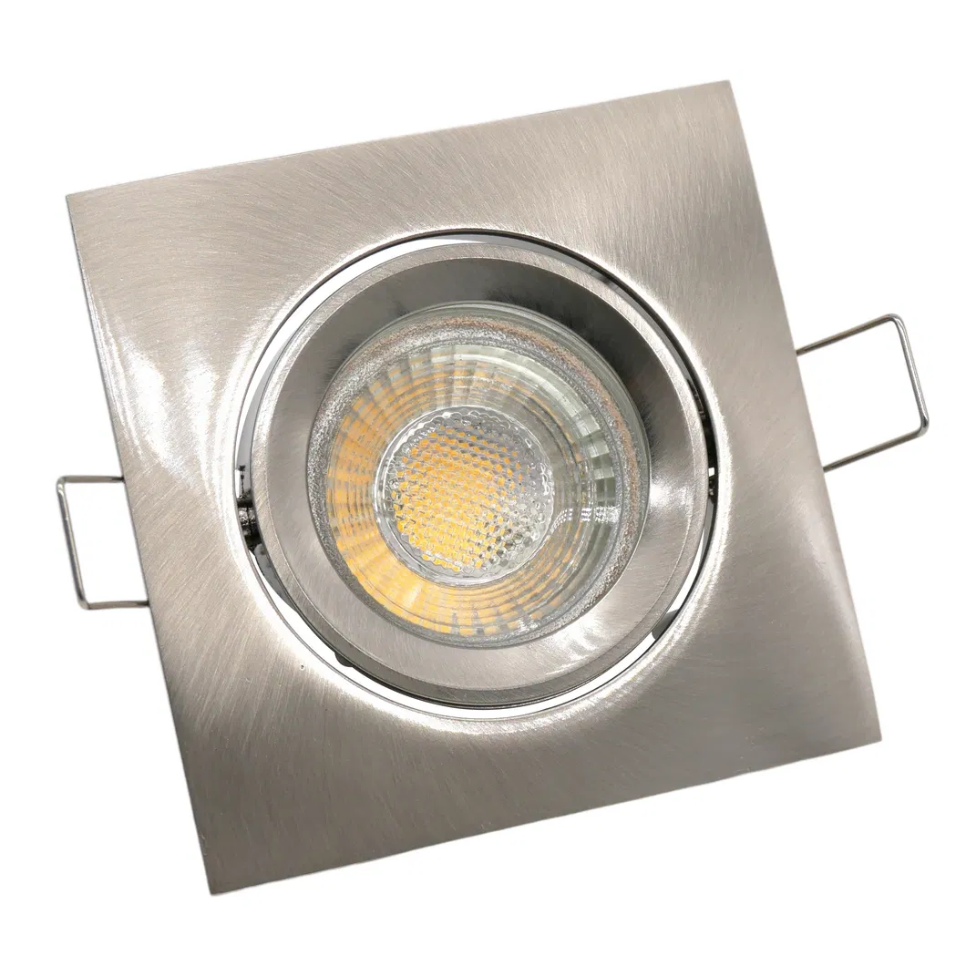 Aluminum MR16 GU10 LED Halogen Indoor Hotel Square Downlight Fixture Recessed Ceiling Light Adjustable Spotlight