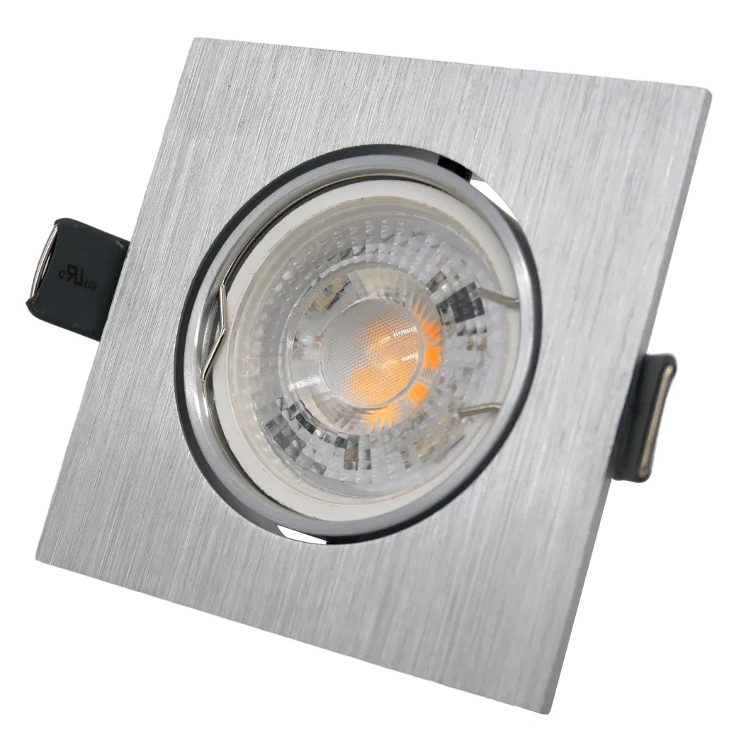 Aluminum LED Halogen MR16 GU10 Recessed Ceiling Light Fitting Square Housing Hotel Home Commercial Lighting Downlight Fixture Frame Adjustable Tilt Spotlight