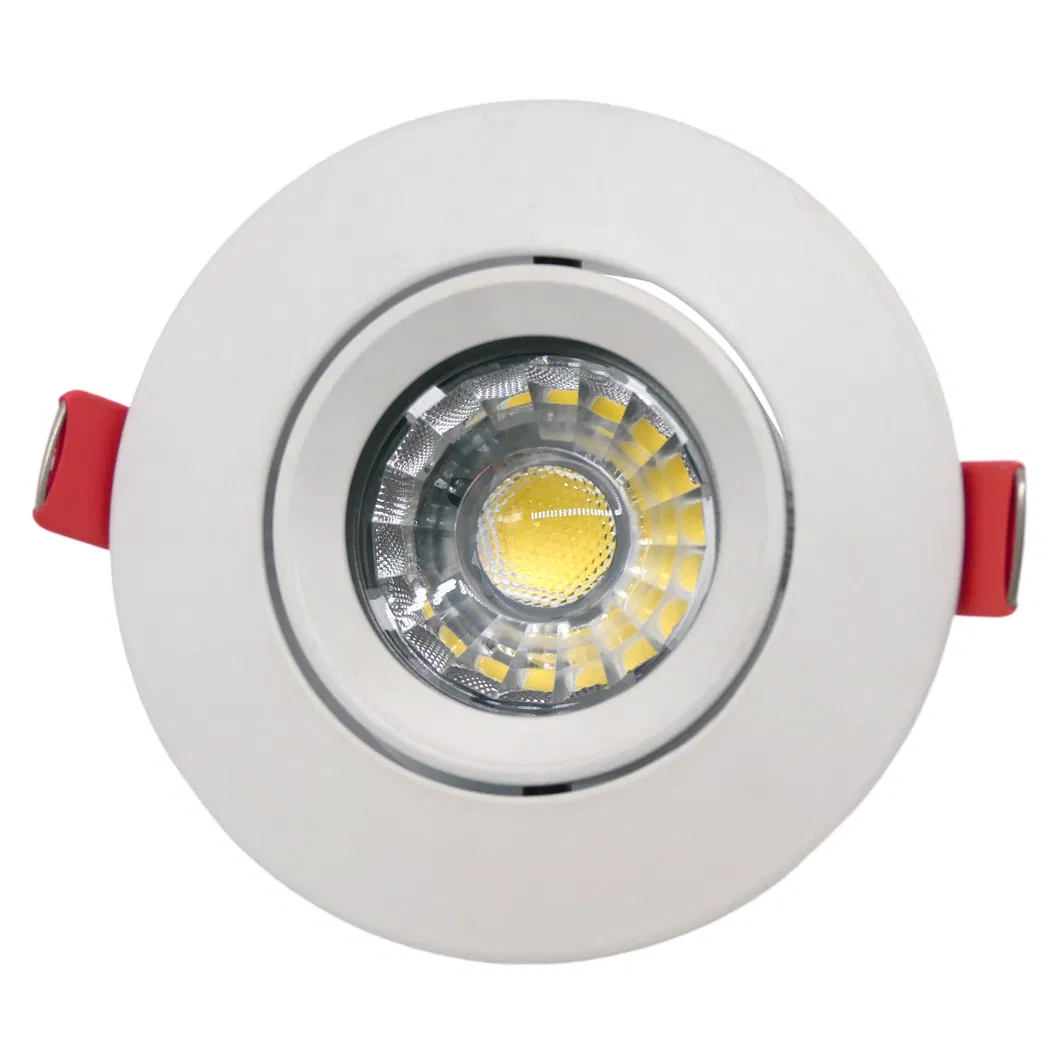 Aluminum LED Halogen MR16 GU10 Recessed Ceiling Light Round Interior-Lighting Downlight Fixture Frame Adjustable Tilt 90mm Spotlight
