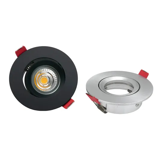 Aluminum LED Halogen MR16 GU10 Recessed Ceiling Light Round Interior-Lighting Downlight Fixture Frame Adjustable Tilt 90mm Spotlight