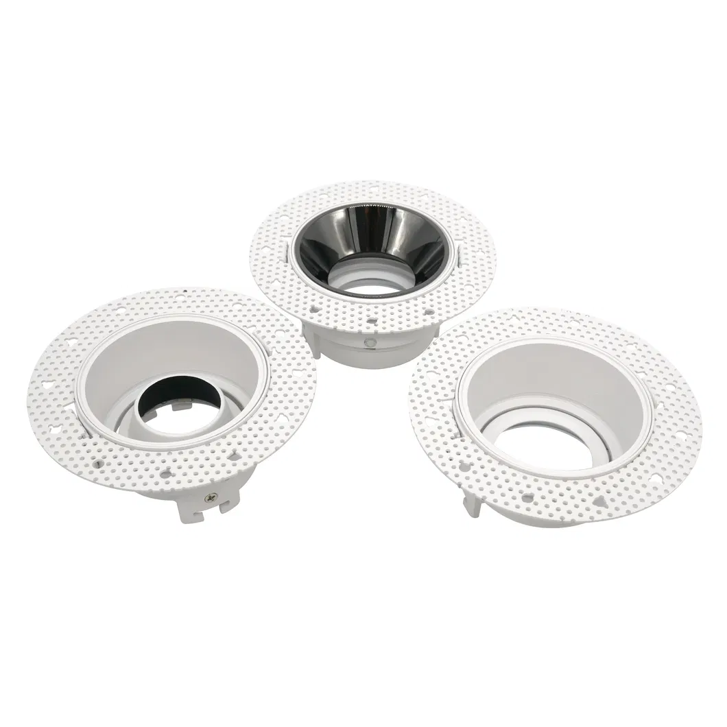 MR16 GU10 LED Halogen Round Trumpet Recessed Downlight Reflector Borderless Spotlight Housing