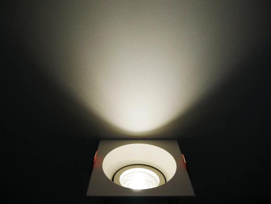 Aluminum MR16 GU10 LED Light Halogen Recessed Ceiling Light Square Interior-Lighting Downlight Fixture 360&deg; Rotatable Adjustable Spotlight