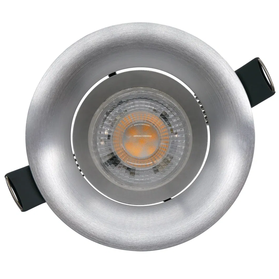 Aluminum LED Light Halogen MR16 GU10 Recessed Ceiling Light Fitting Round Trumpet Commercial Lighting Downlight Fixture Frame Adjustable Tilt Spotlight