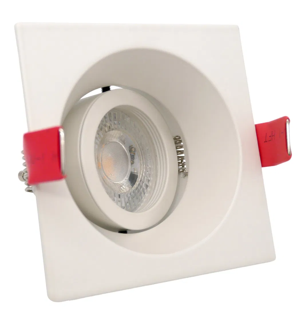 MR16 GU10 Aluminum LED Halogen Recessed Ceiling Light Fitting Square Hotel Home Lighting Downlight Fixture Frame Adjustable Tilt Spotlight