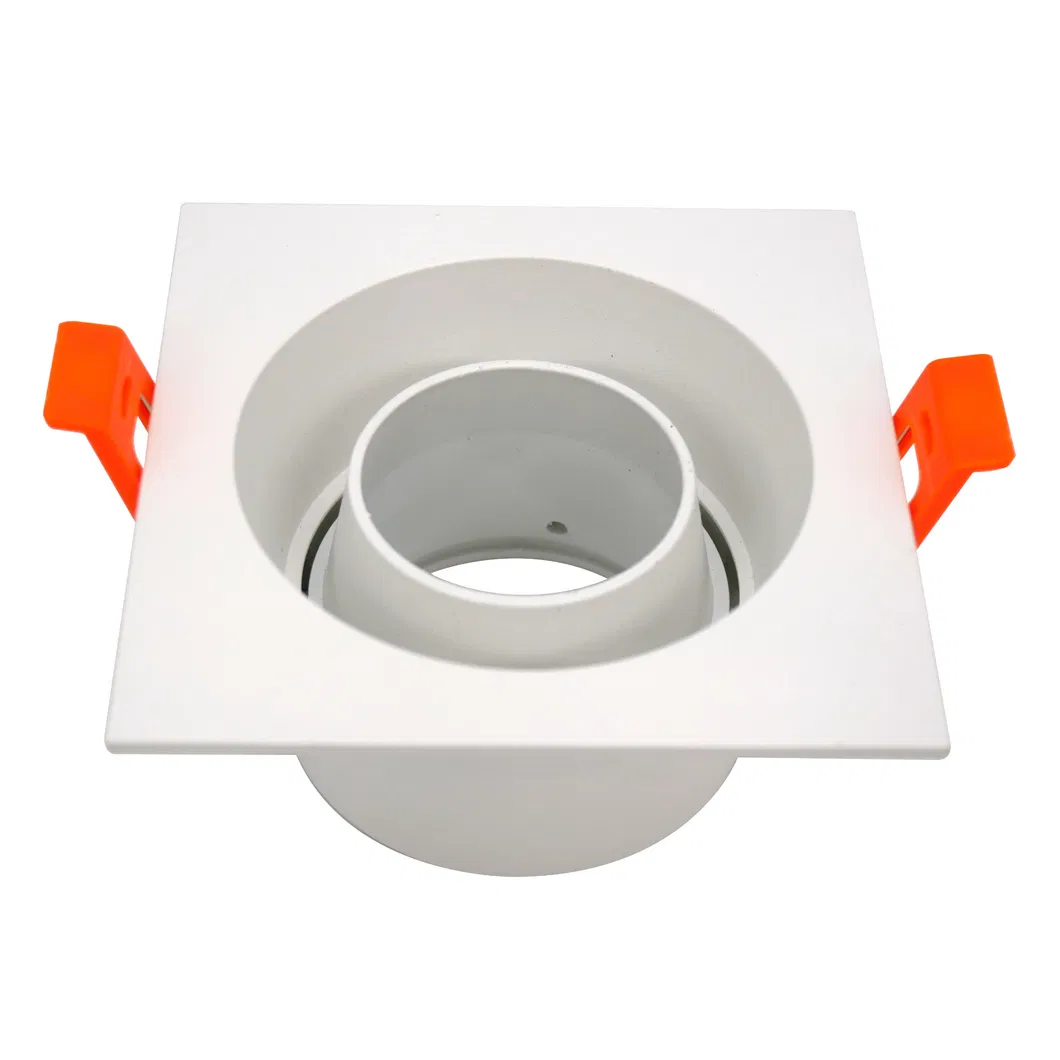 MR16 GU10 Aluminum LED Halogen Recessed Square Trumpet Spotlight Ceiling Light Fixture Downlight