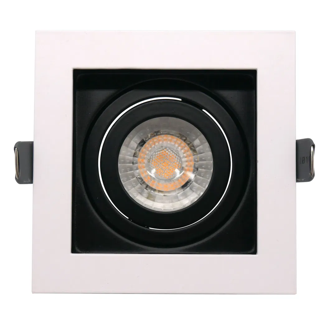 Aluminum MR16 GU10 LED Halogen Ceiling Light Square Commercial Indoor Lighting Recessed Downlight Fixture Adjustable Tilt Spotlight