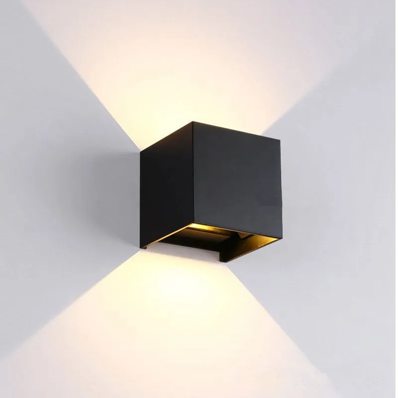 Aluminum LED Halogen Outdoor Square IP65 Garden Light Wall Lamp