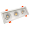 Aluminum MR16 GU10 LED Halogen Recessed Square 3-Head Adjustable Ceiling Downlight Fixture Spotlight