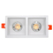 Aluminum MR16 GU10 LED Halogen Recessed 2-Head Ceiling Downlight Fixture Spotlight