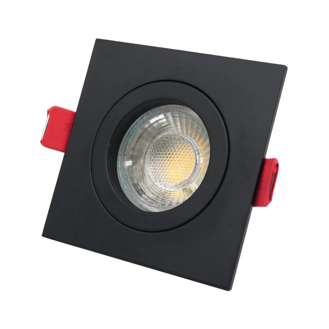 Aluminum MR16 GU10 LED Halogen Spotlight Fixture Recessed Ceiling Light Square Decorative Hotel Home Commercial Lighting Downlight