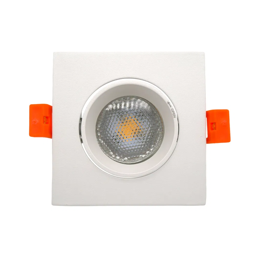 Aluminum LED Light Halogen Recessed MR16 GU10 Spotlight Square Downlight Housing