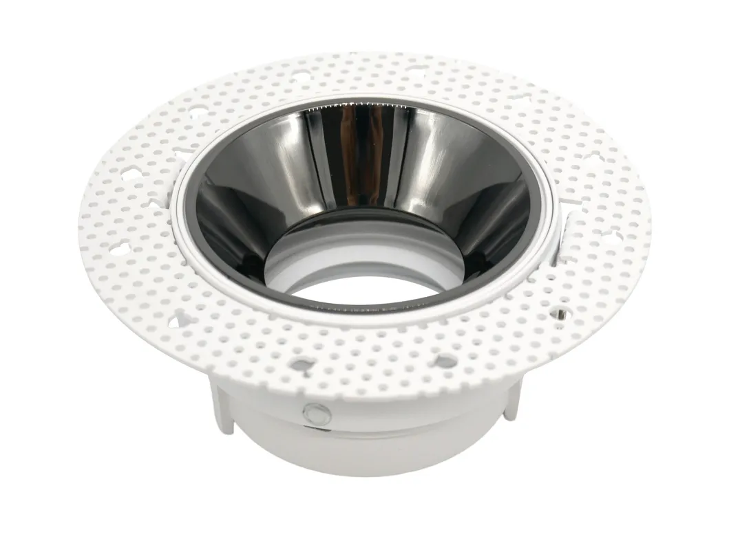 Aluminum LED Halogen Round Trumpet Recessed MR16 GU10 Reflector Borderless Downlight Housing